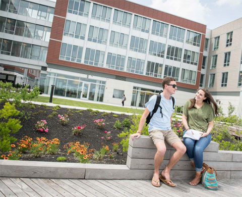students outside at Atlantic City campus