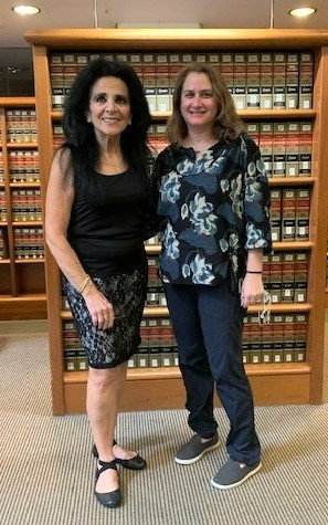 Audrey Latourette with NYU librarian