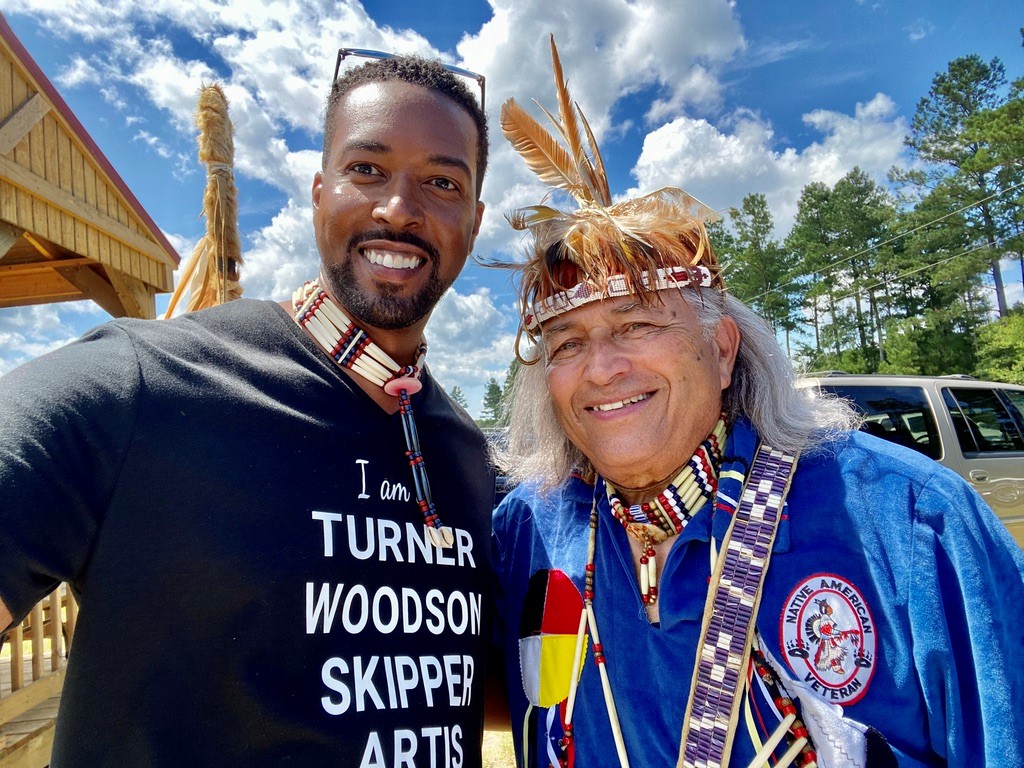 Aaron Moss with an Indigenous chief