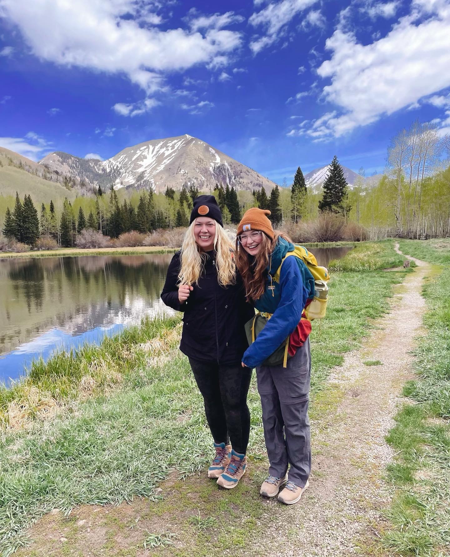 Students in the Geology Club pose for a photo in front of the La Sal Mountains in Utah where they camped for two nights.