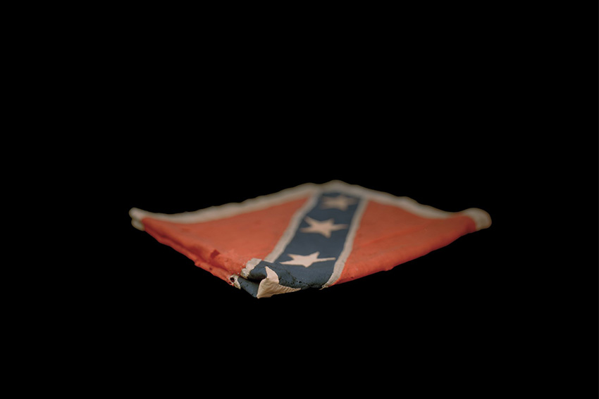 A folded confederate flag