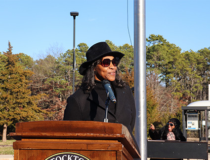 Donnetrice Allison at the podium