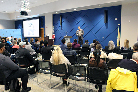 William R. Hagaman Jr. speaks at Stockton