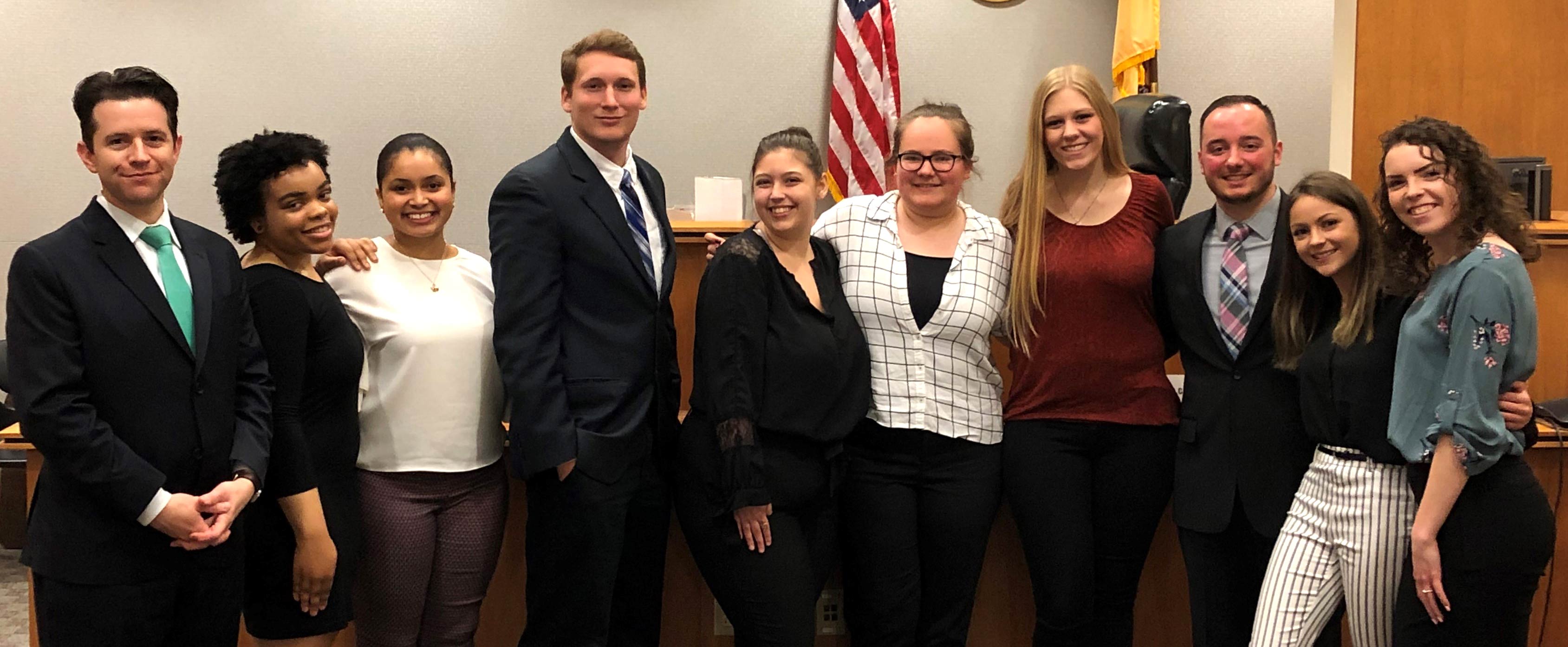 Trial Advocacy students and professor