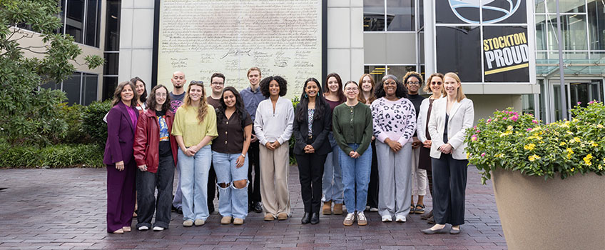 Constitution Day speaker Alina Das with Stockton University students