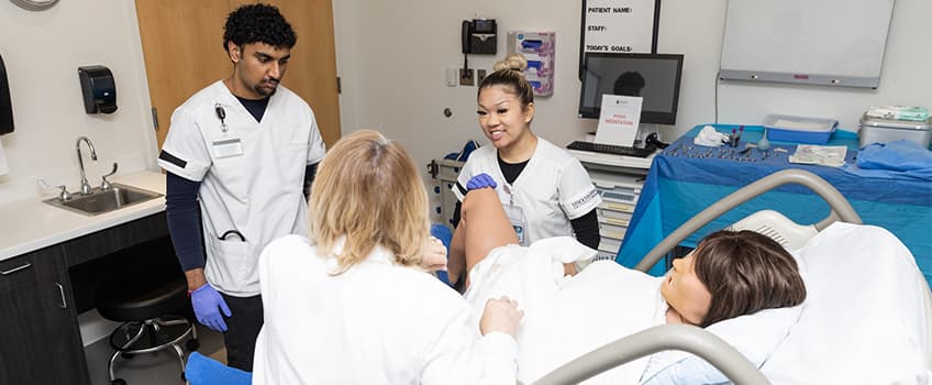 Stockton University nursing students