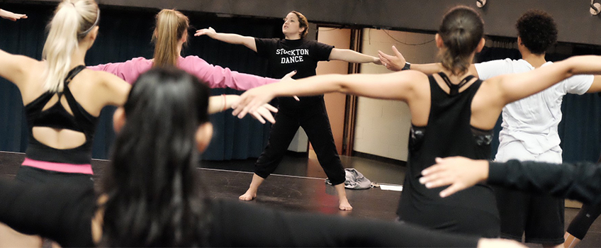 Caitlin Quinn-Pittenger assistant professor of Dance at Stockton University leads a class during Experience Dance Day on Oct. 27 at Stockton University