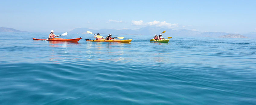 Students kayaking to Agistri Island 