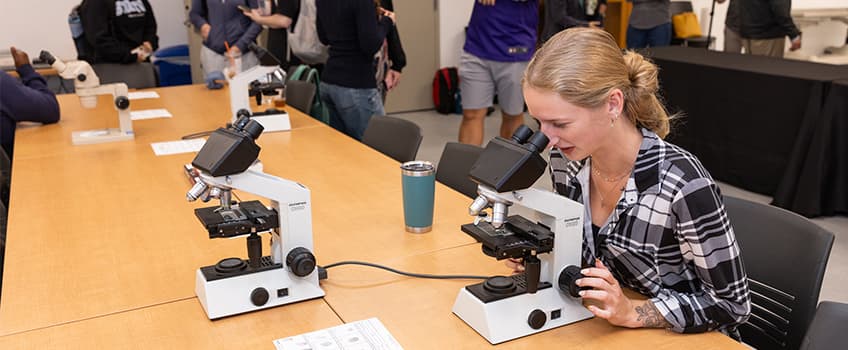 Felicity Gauntt in Stockton University's new Forensics Lab