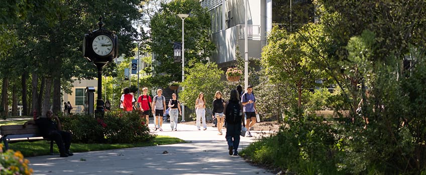 students on Stockton University's Galloway campus