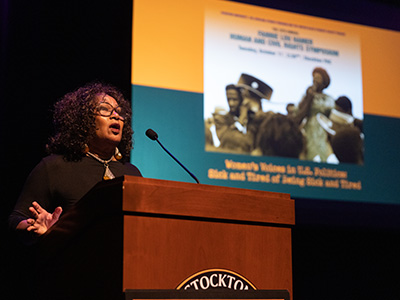 Pat Reid-Merritt during her remarks.