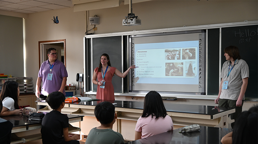 Abby Winterbottom during her group's lessons on American holidays