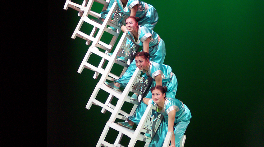 Peking Acrobats performing on stage