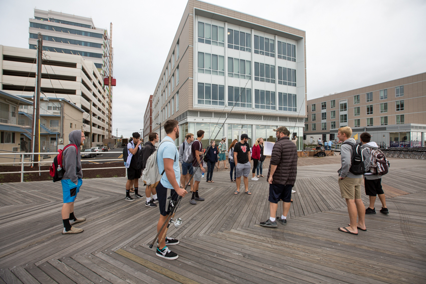 on the boardwalk