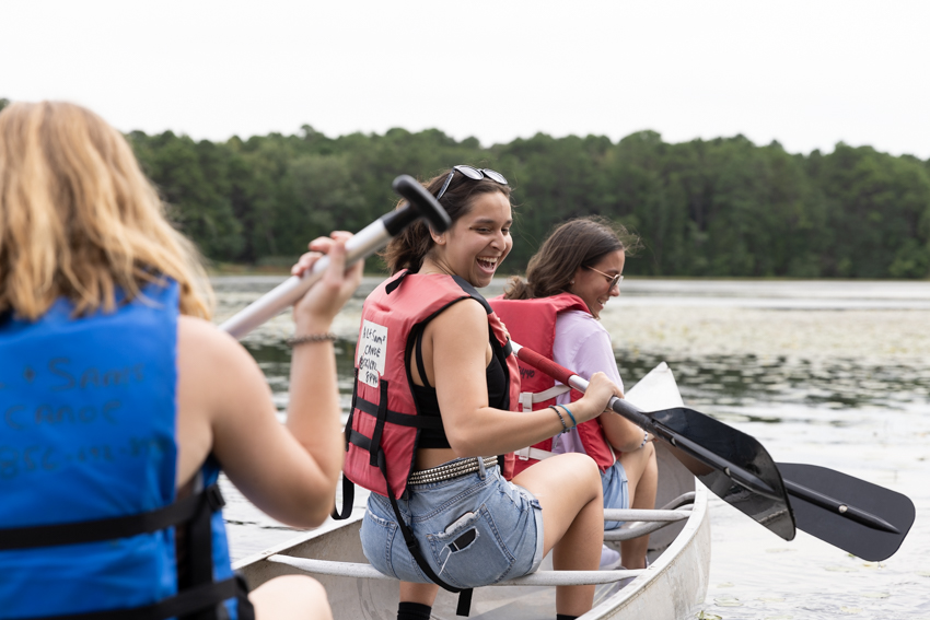 canoeing on lake fred