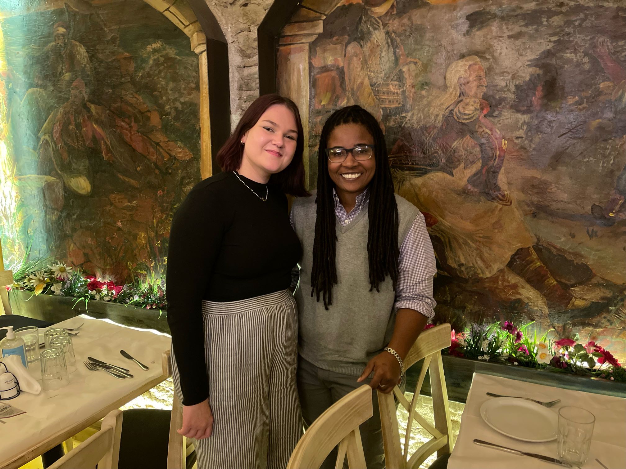 Eva Leaverton and Megan Coates attend the first Pharos Summit in Athens, Greece to discuss expanding study abroad opportunities.
