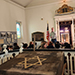 Tom Kinsella, the director of Stockton University’s Alliance Heritage Center, speaks to a group of Egg Harbor Township High School students in April about the history of the Alliance Chapel in Pittsgrove Township, Salem County. 