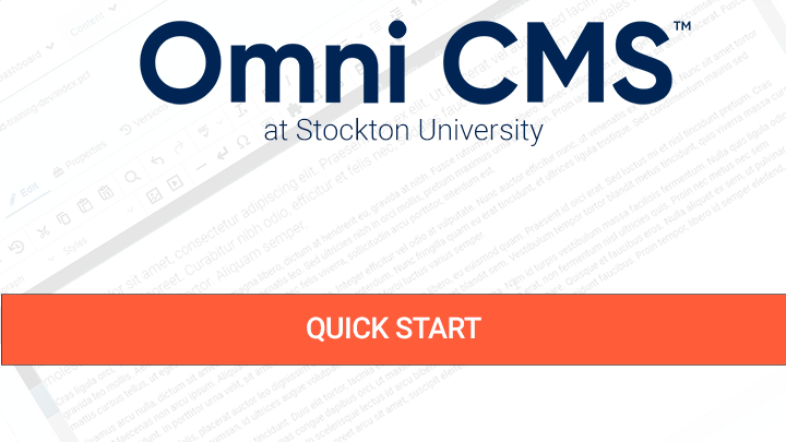 Omni CMS Quick Start