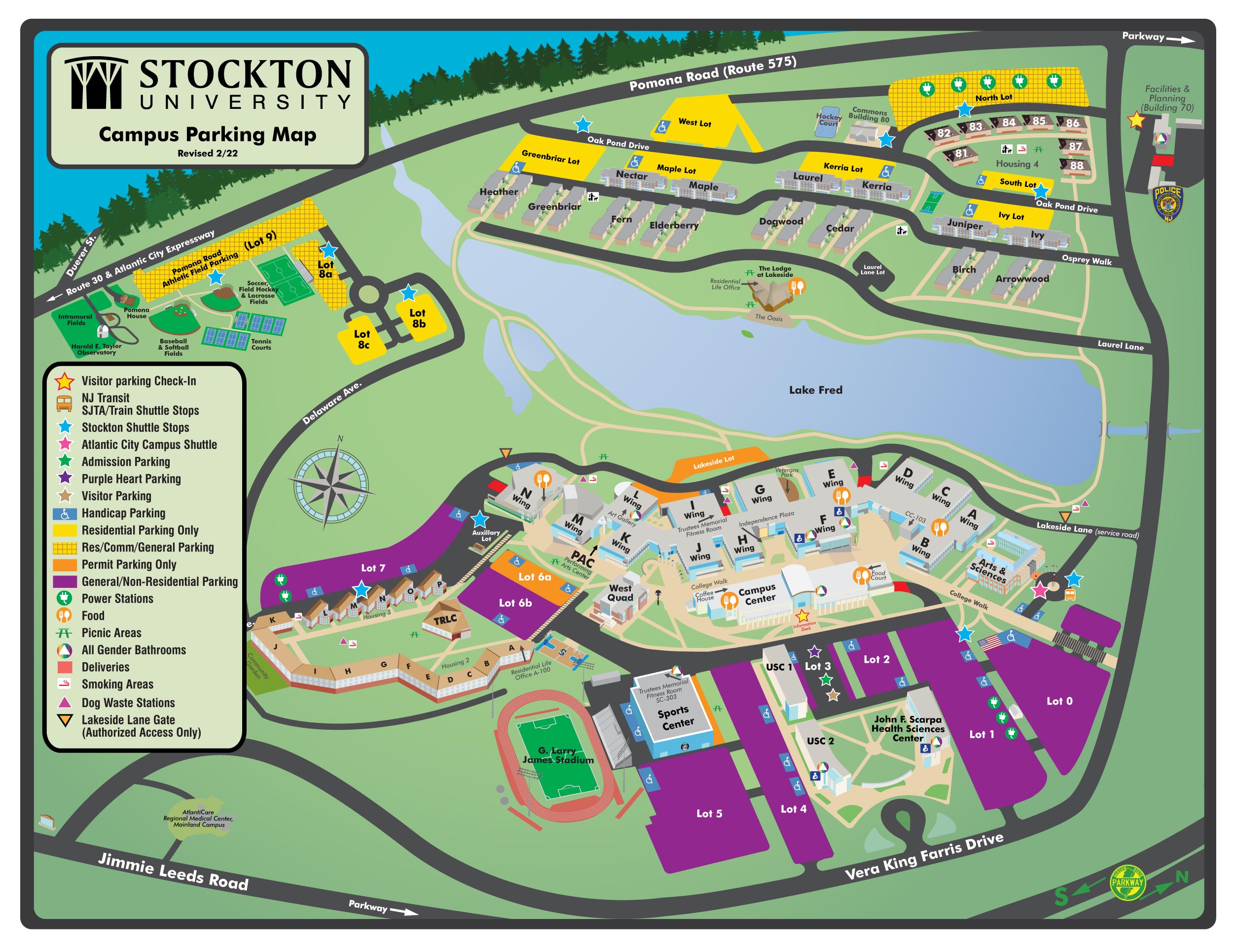 Stockton College Campus Map Maps & Directions   Parking & Transportation | Stockton University