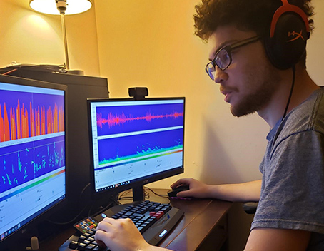 Image of SUEIP intern Ethan Freeman working remotely