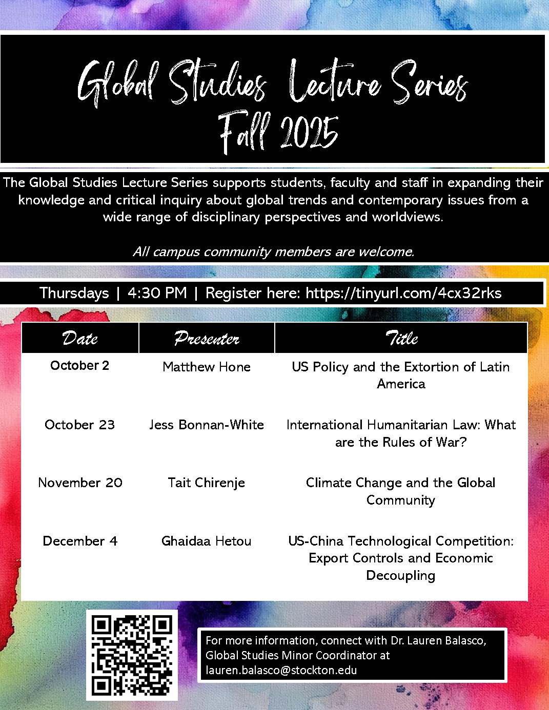 Fall 2025 Global Studies Lecture Series Flyer