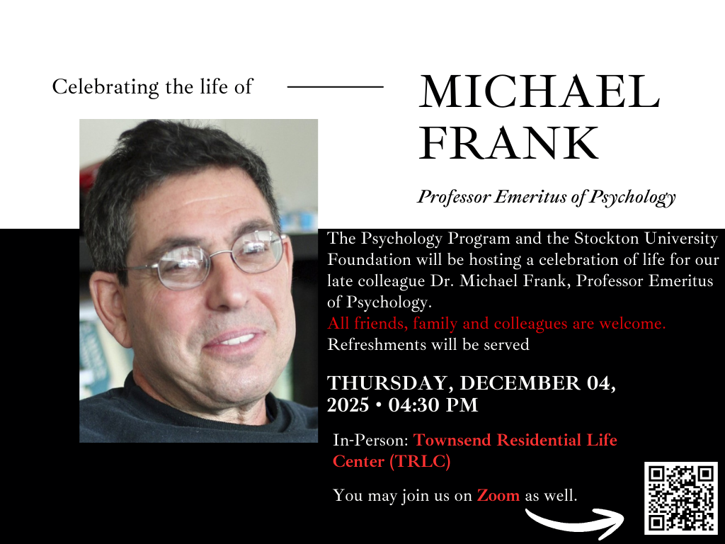 Celebration of Life Dr. Michael Frank, Professor Emeritus of Psychology  