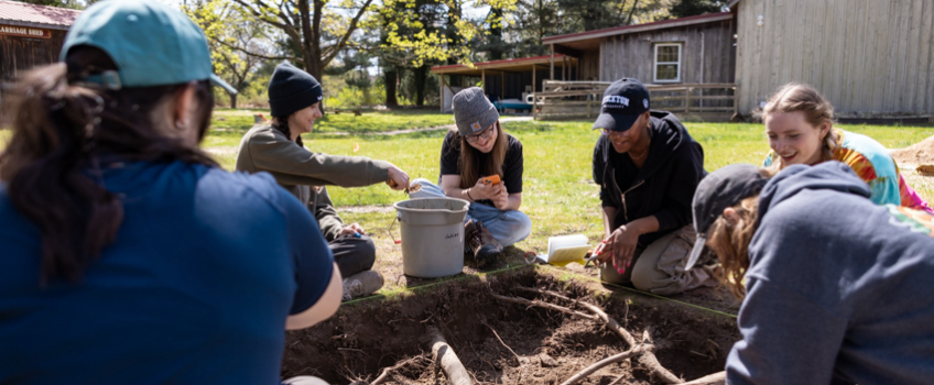 Students at the Museum of Cape May County, as part of the museum's "Digging History Project"
