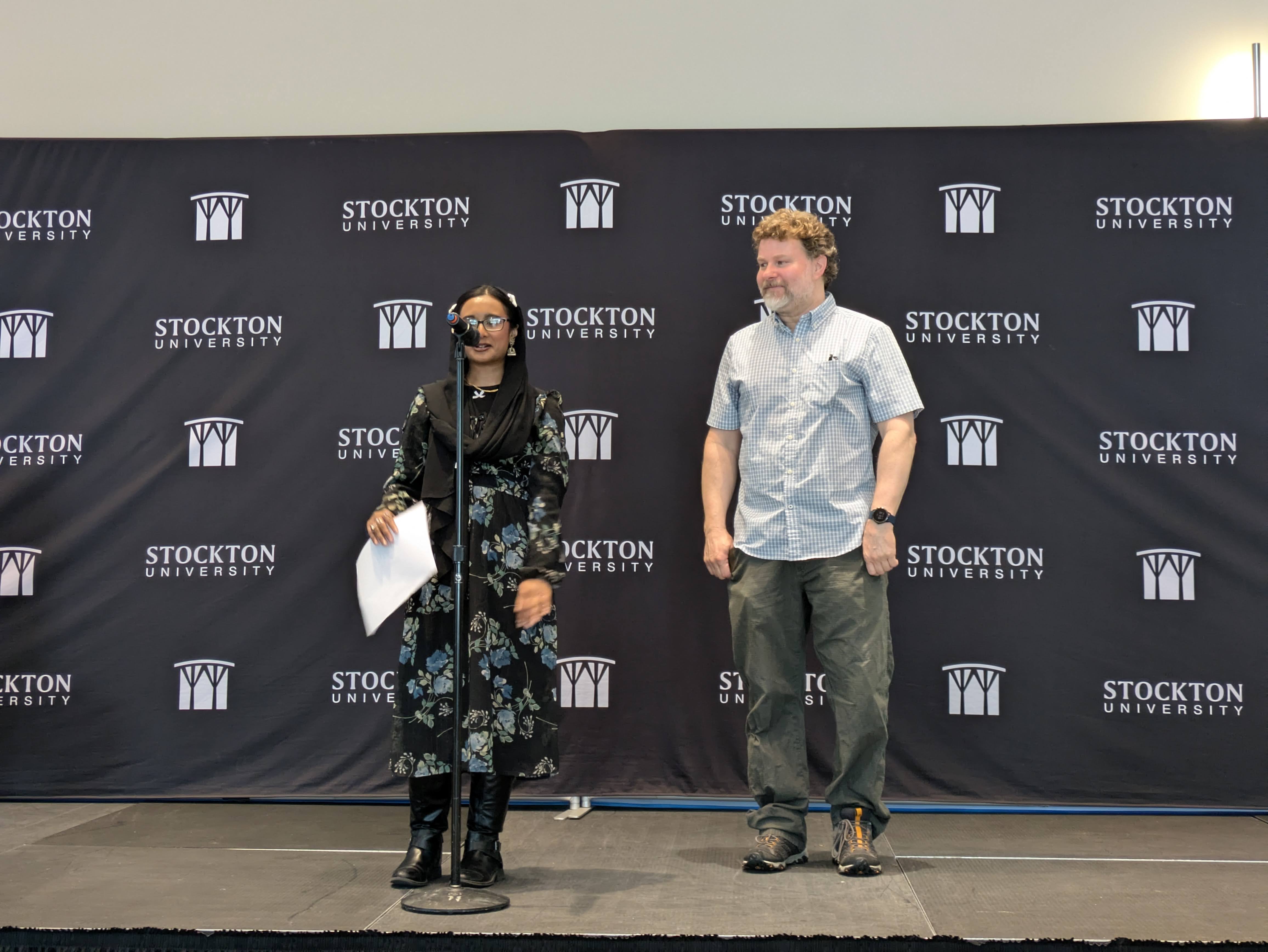 Student researcher, Sadia Mihi, with supervising faculty Dr. Joshua Duntley