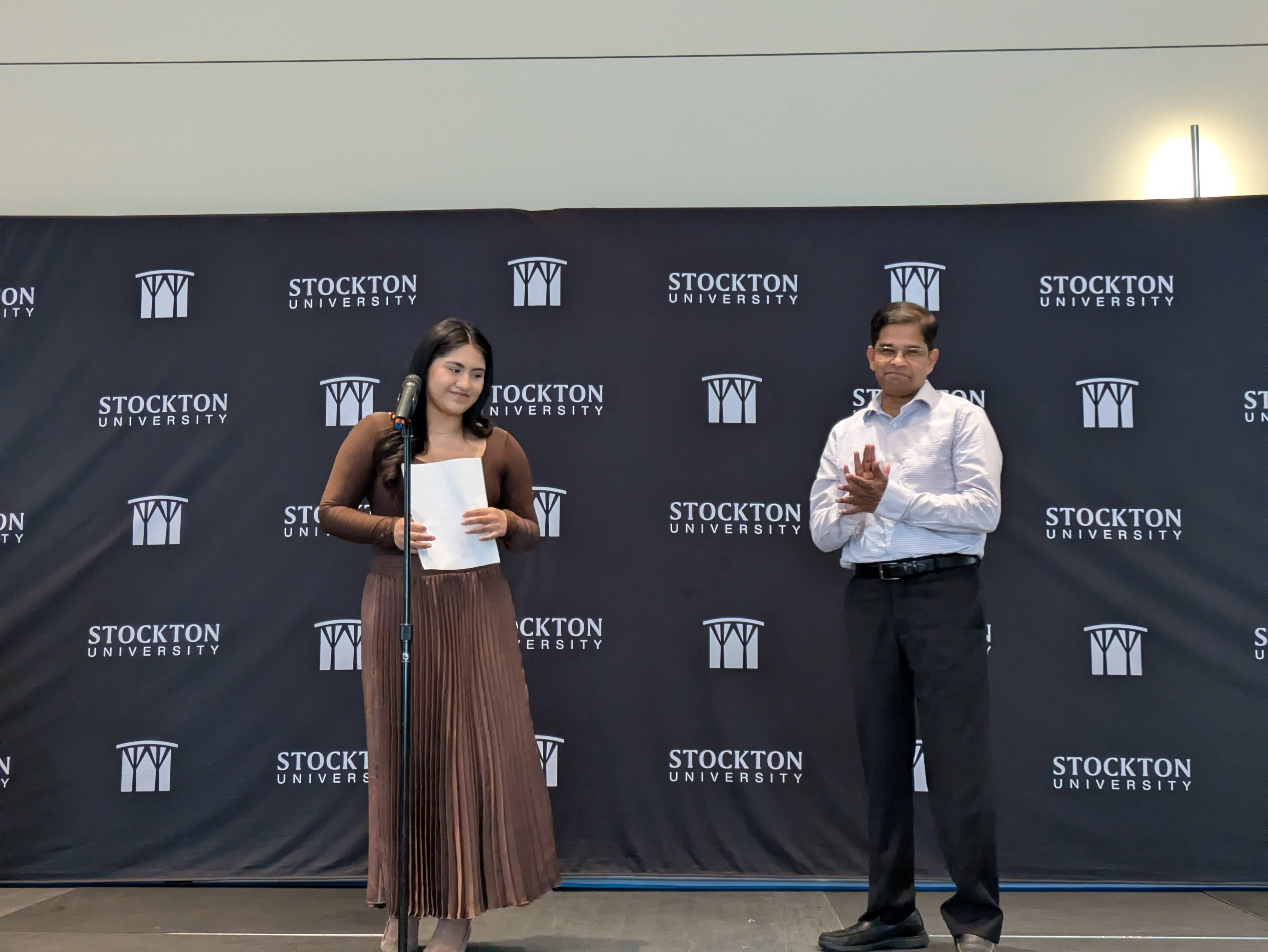 Student researcher, Stephanie Roque, with supervising faculty Dr. Sunny Mathew