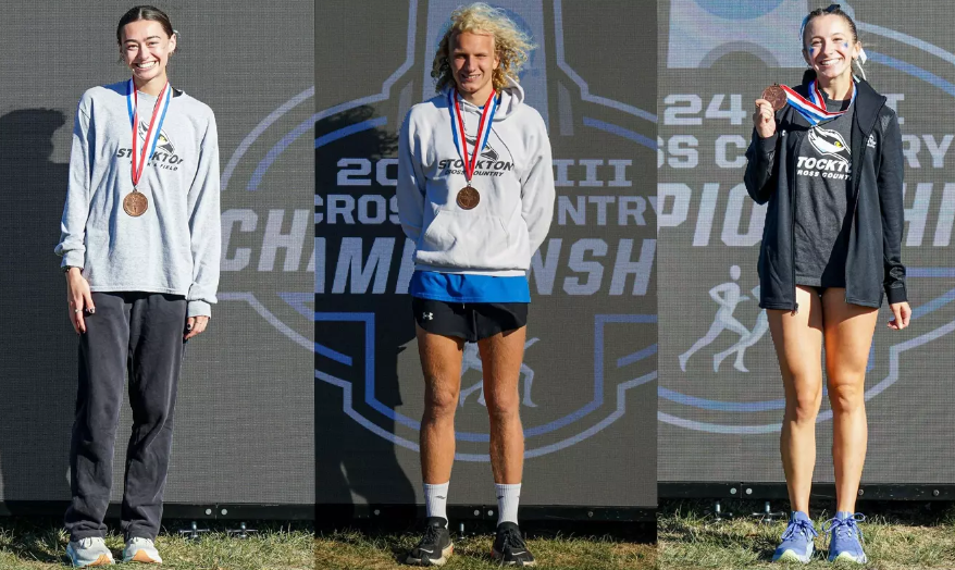 Three cross country runners