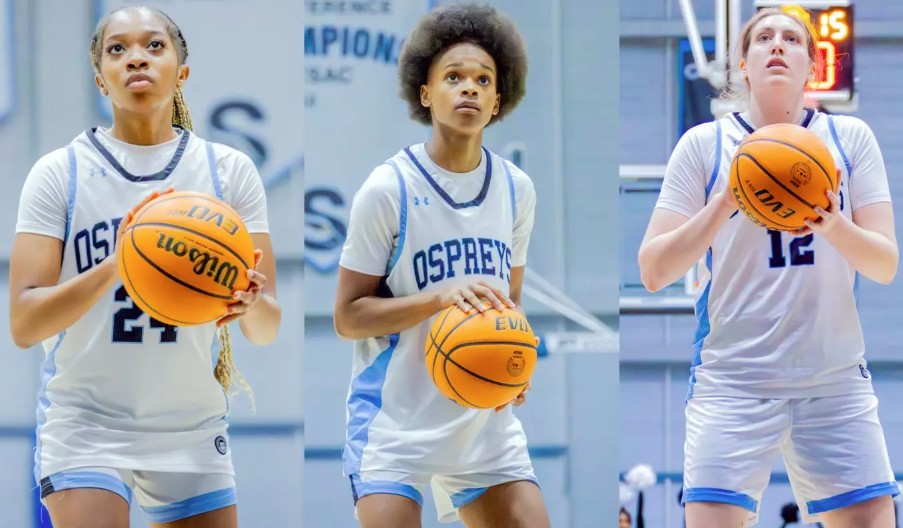 three womens basketball players