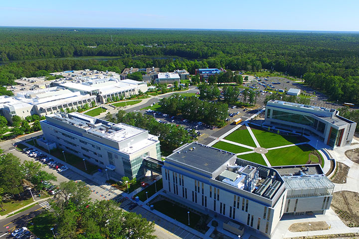 Aerial of academic quad