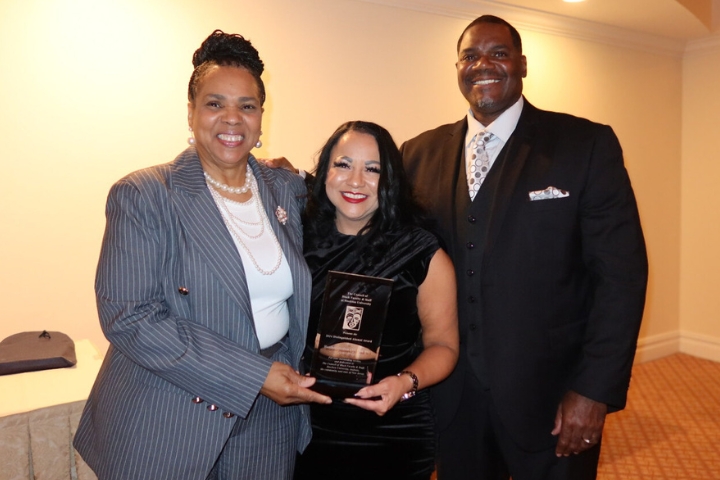 Award winner at the Council of Black Faculty & Staff's 40th scholarship dinner celebration