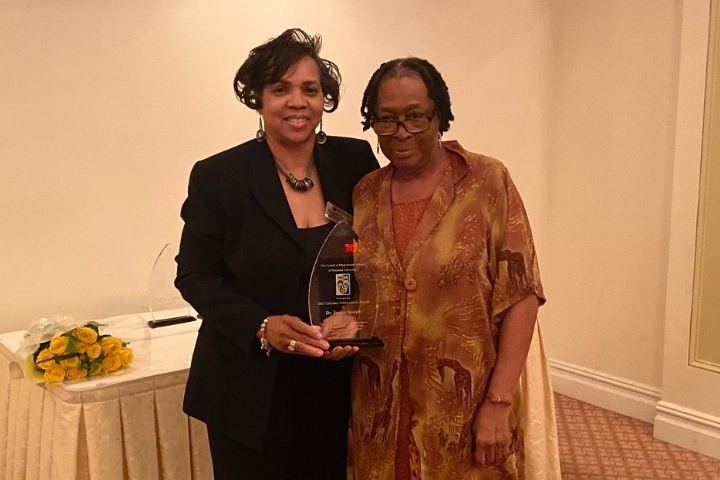 Award winner at the Council of Black Faculty & Staff's 40th scholarship dinner celebration