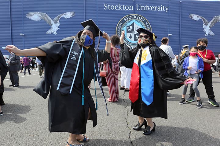 Two women during Spring Commencement