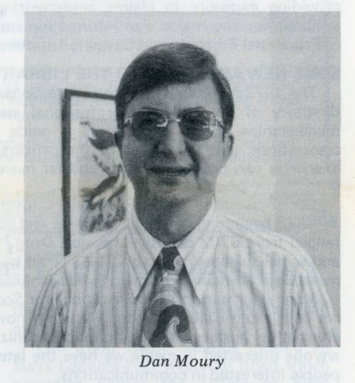 Dan Moury headshot, black and white photo