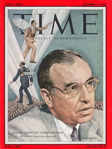David Reisman on the cover of Time Magazine on September 27, 1954.