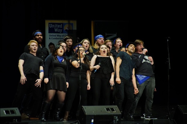 Stocktones performing a choreographed song at the M&T Bank Glee Competition in 2017