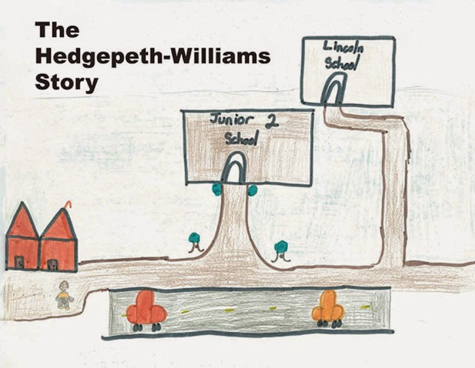 A drawing of the Hedgepeth-Williams School