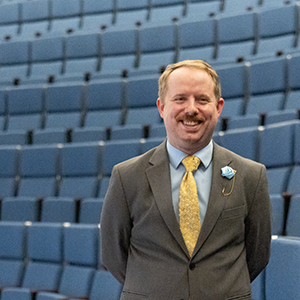 Man in empty theatre audience